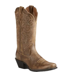Ariat Ladies Round Up Square Toe Vintage Bomber Brown Boots 10021620