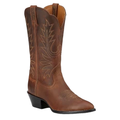 Ariat Ladies Heritage Western R Toe Boot Distressed Brown 10001021