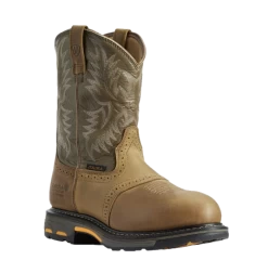 Ariat Men's WorkHog Pull-On H2O Boots Aged Bark 10008635