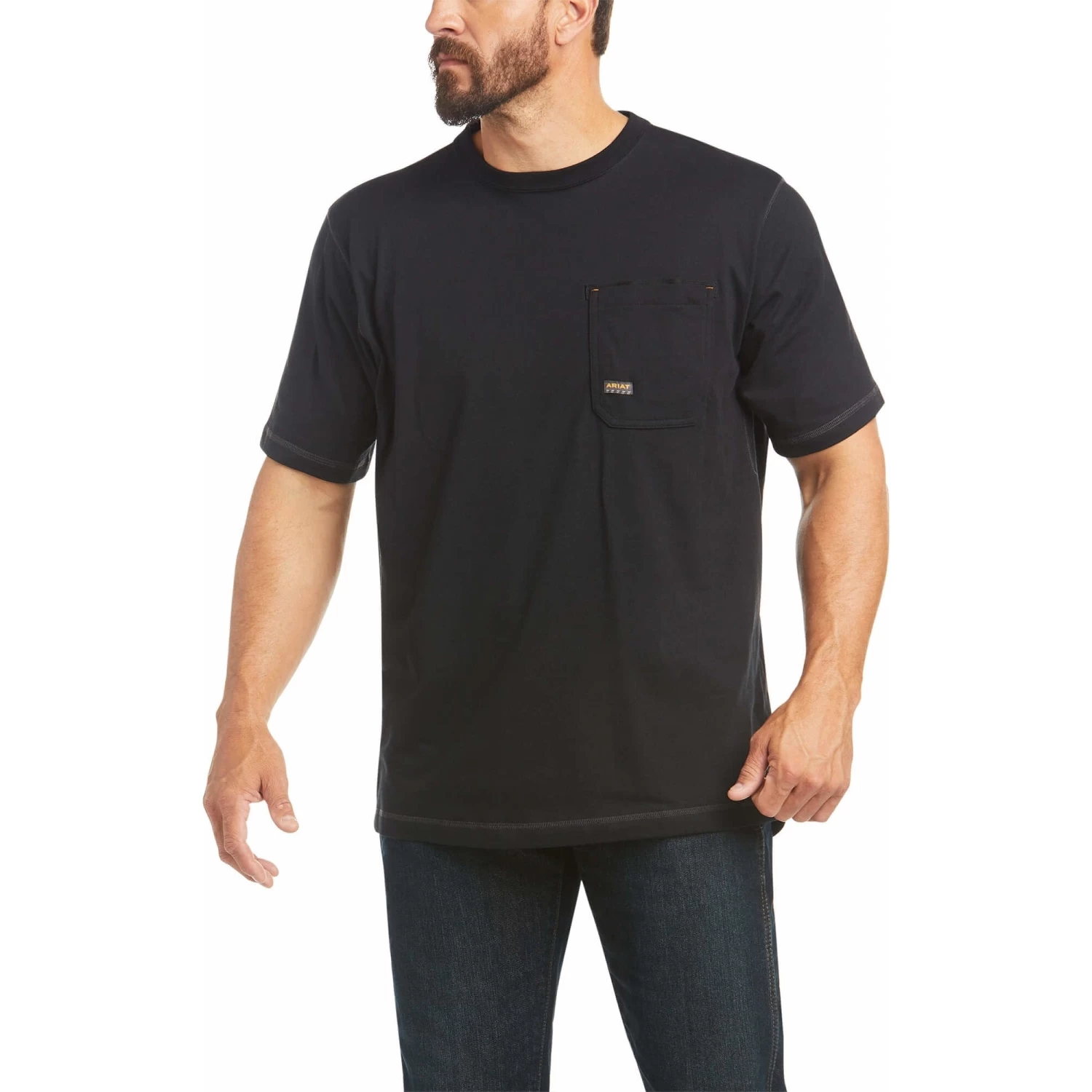 Ariat® Men's Rebar Workman Black Logo T-Shirt 10035402 - Image 2