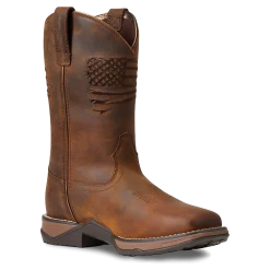 Ariat Ladies Anthem Patriot Waterproof Brown Square Toe Boots 10040369