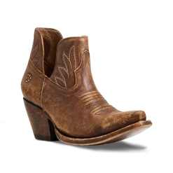 Ariat Ladies Hazel Naturally Distressed Brown Snip Toe Booties 10040395
