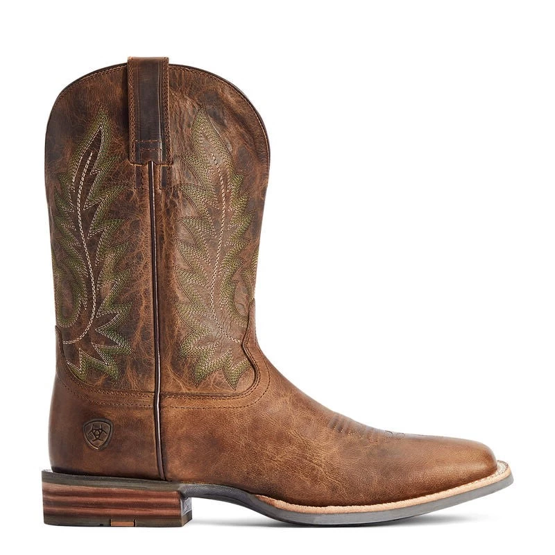 Ariat Men's Ridin' High Pecan Brown Square Toe Boots 10042468 - Image 3