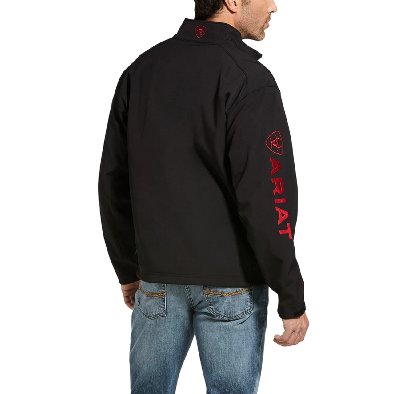 AriatĀ® Men's Logo 2.0 Black & Red Softshell Jacket 10043176 - Image 2