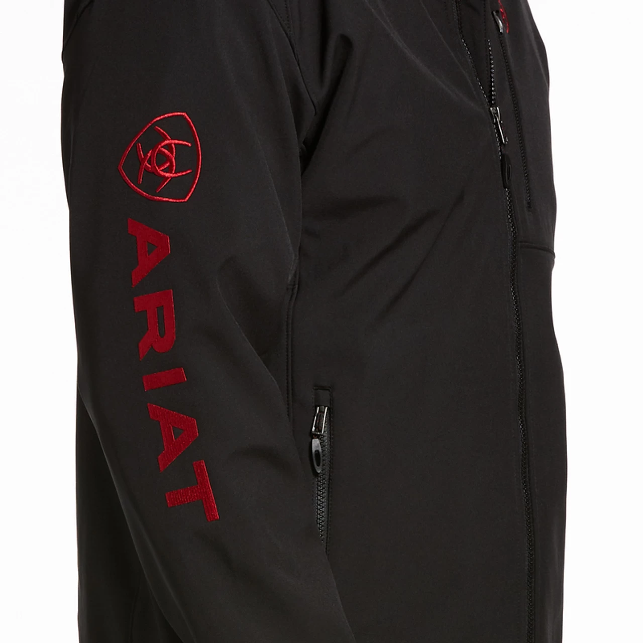 AriatĀ® Men's Logo 2.0 Black & Red Softshell Jacket 10043176 - Image 3