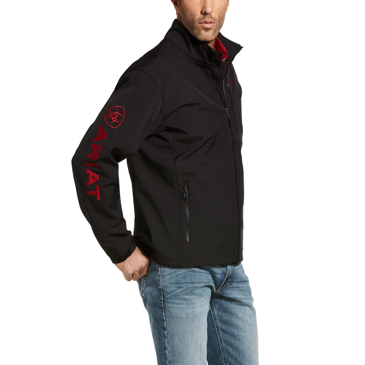AriatĀ® Men's Logo 2.0 Black & Red Softshell Jacket 10043176