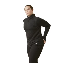 Ariat Ladies Rebar Gridwork Base Layer 1/4 Zip Black T-Shirt 10046518
