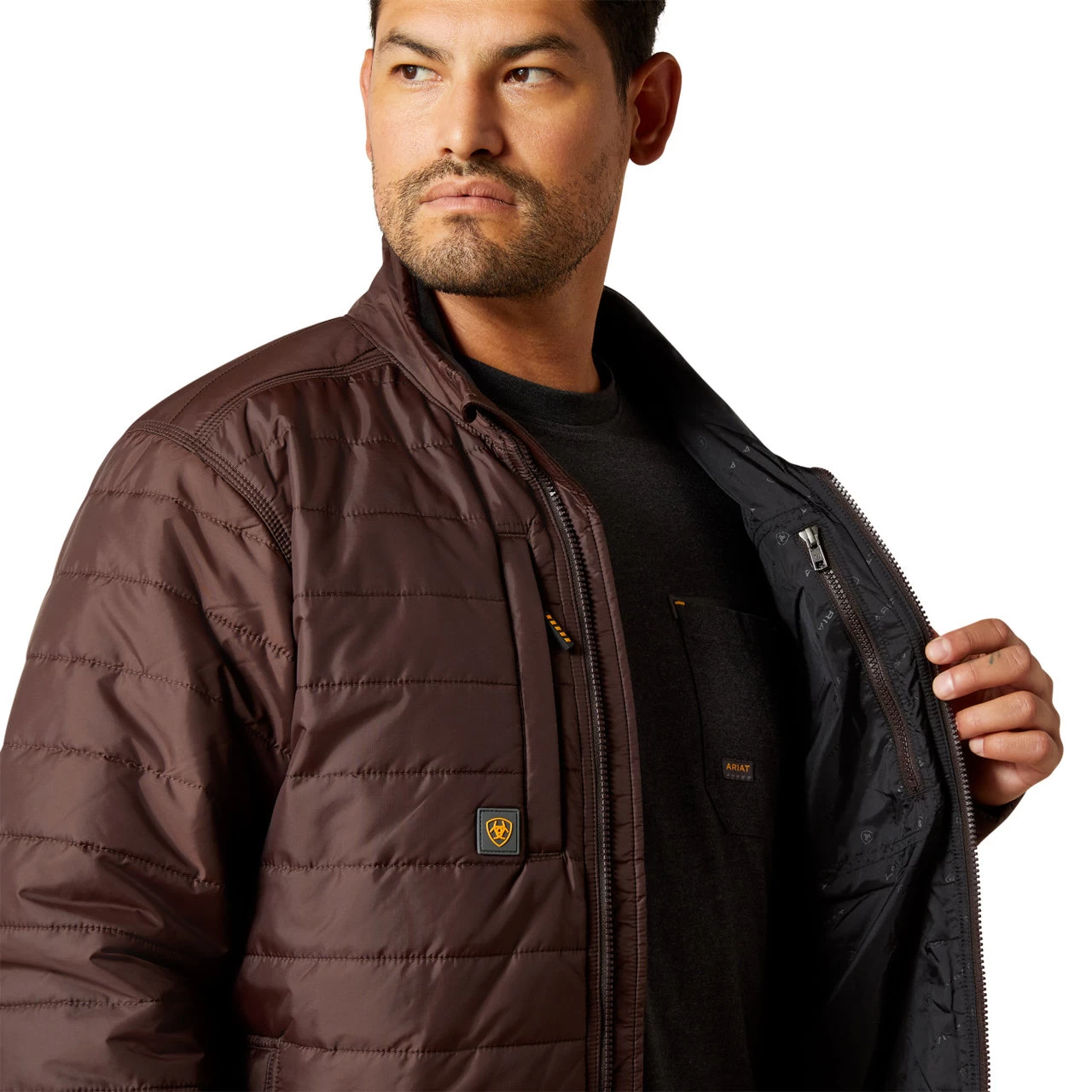 Ariat Men's Rebar Cordura Ripstop Lightweight Mole Brown Insulated Jacket 10062279 - Image 2