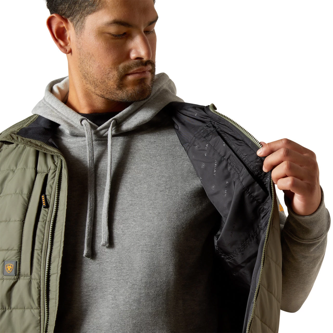 Ariat Men's Rebar Cordura Ripstop Beetle Green Insulated Vest 10062719 - Image 4