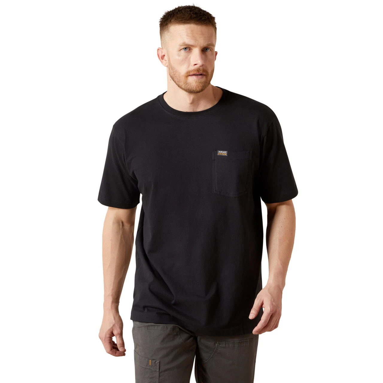 Ariat Men's Rebar Cotton Strong Solid Black Work T-Shirt 10054518