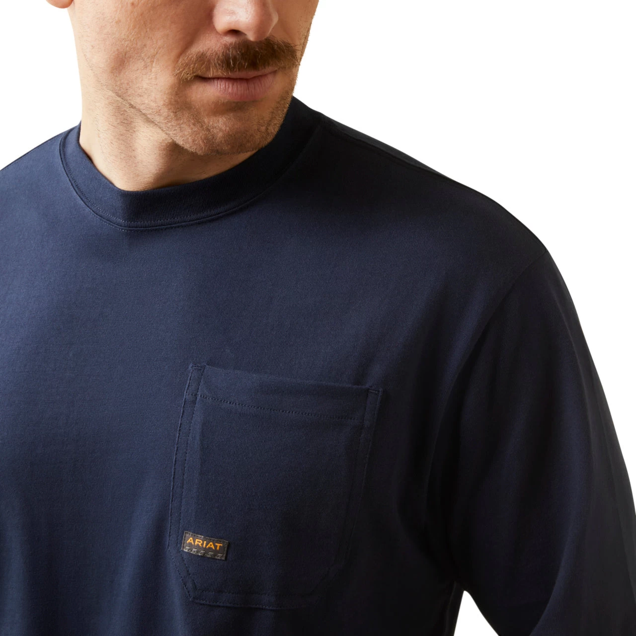 Ariat Men's Rebar Cotton Strong Stacking Dimes Navy Shirt 10046348 - Image 2