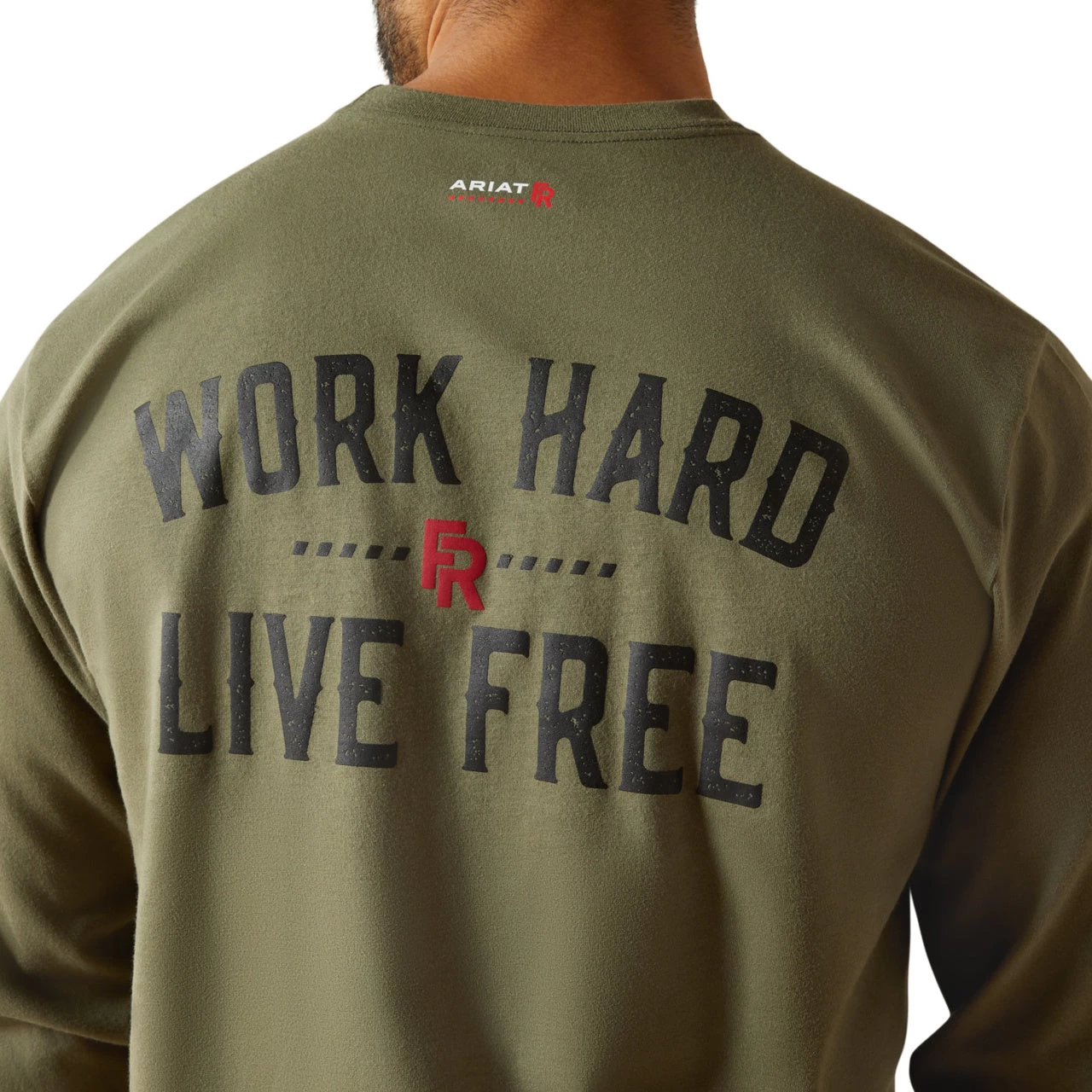 Ariat Men's FR Work Hard Live Free Grape Leaf T-Shirt 10062334 - Image 3