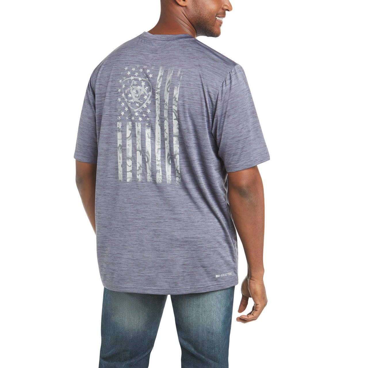 Ariat Men's Charger Graystone Graphic Flag Tee Shirt 10035177 - Image 2