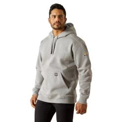 Ariat Men's Rebar Heavyweight Heather Grey Hoodie 10062707