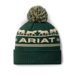 Ariat Ladies Apres Ski Graphic Olive Green Beanie 10063913