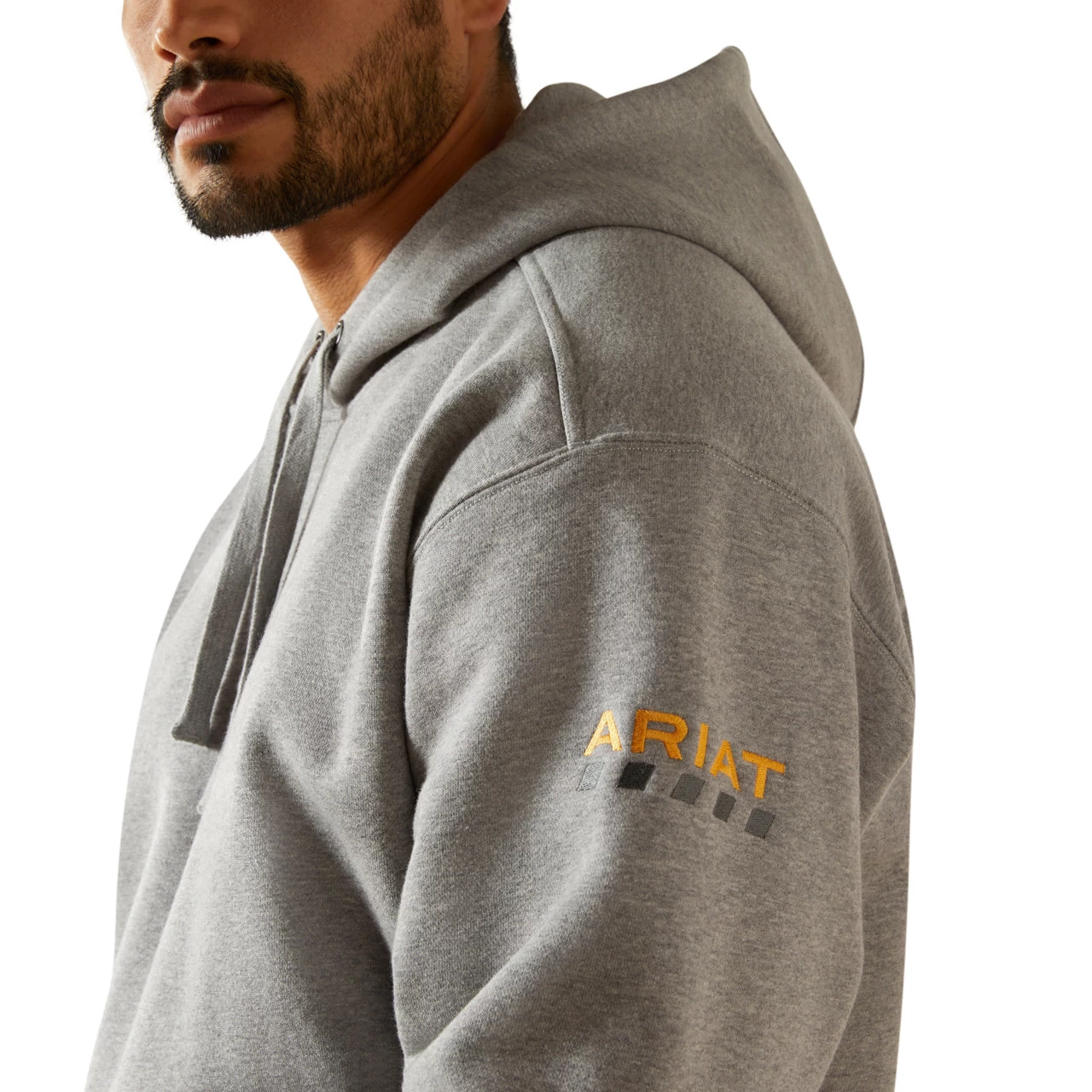 Ariat Men's Rebar Heavyweight Heather Grey Hoodie 10062707 - Image 3
