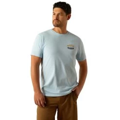 Ariat Men's Ogden Valley Badge Light Blue T-Shirt 10058898