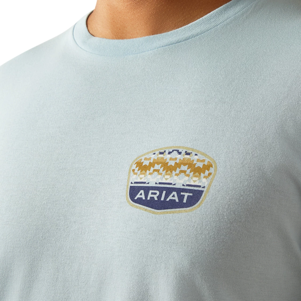 Ariat Men's Ogden Valley Badge Light Blue T-Shirt 10058898 - Image 3