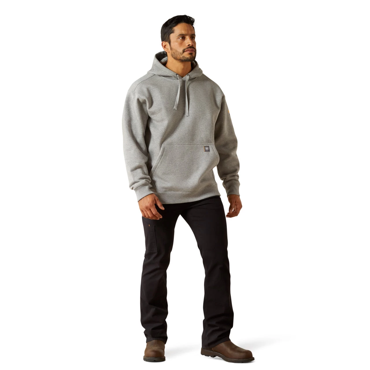Ariat Men's Rebar Heavyweight Heather Grey Hoodie 10062707 - Image 4