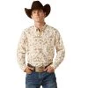 Ariat Men's Saint Classic Fit Cream Button Down Shirt 10062242