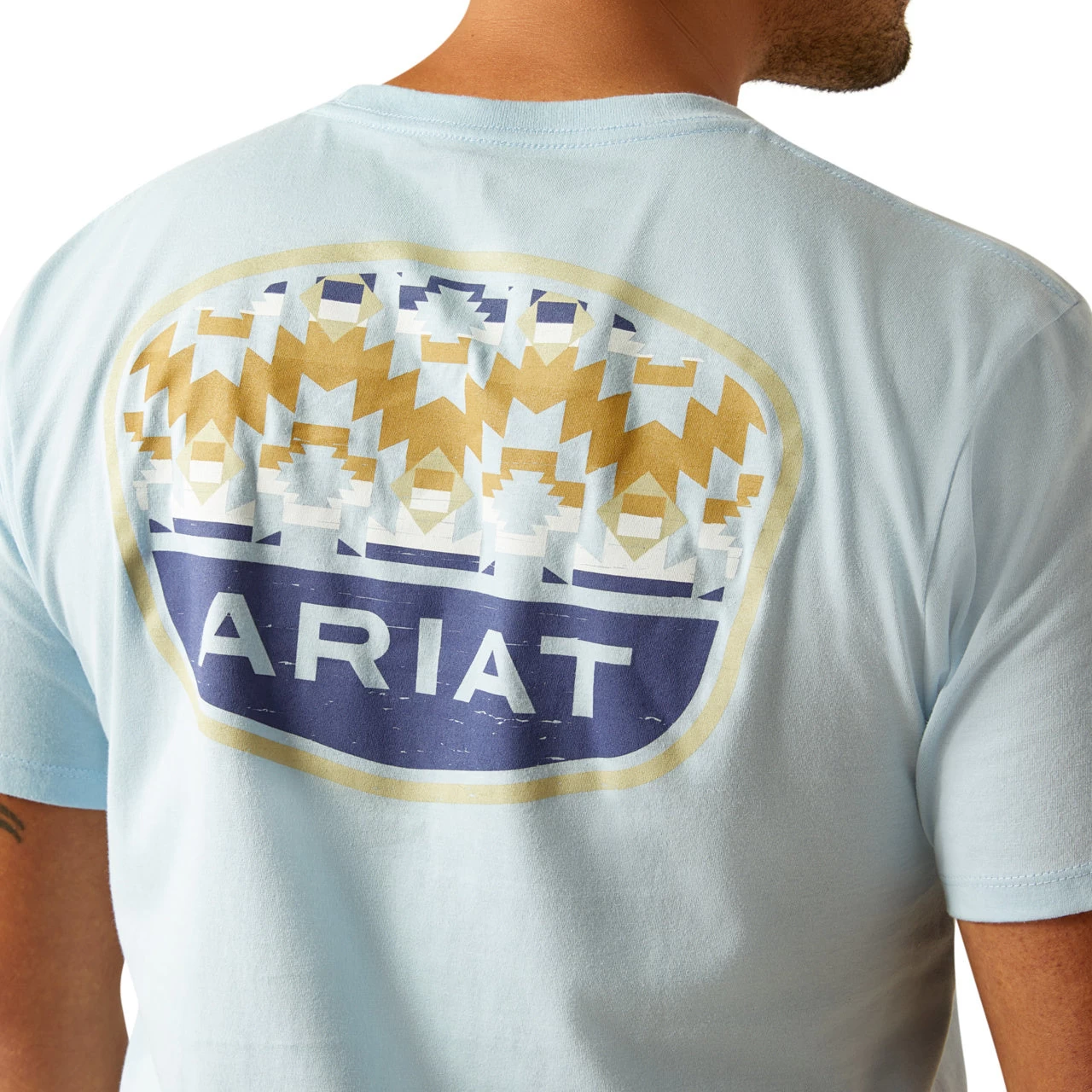 Ariat Men's Ogden Valley Badge Light Blue T-Shirt 10058898 - Image 4