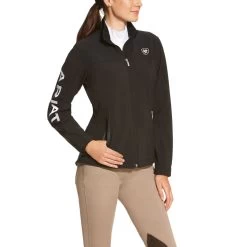 AriatĀ® Ladies New Team Black Softshell Full-Zip Jacket 10019206