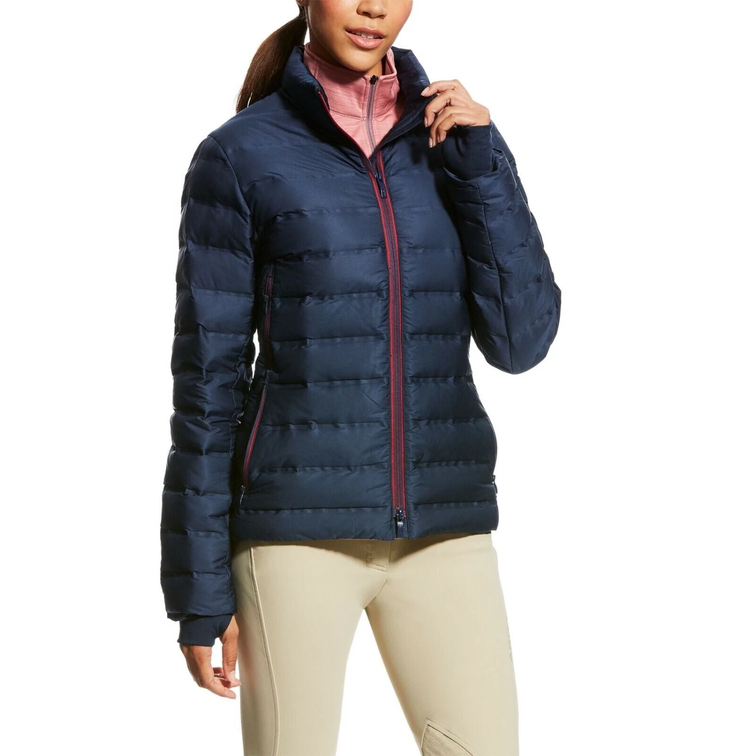 AriatĀ® Ladies Team Braze Navy & Red Down Insulated Jacket 10023838