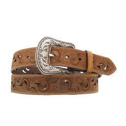 Ariat Ladies Scroll Paisley 1.5" Brown Leather Belt A1514802