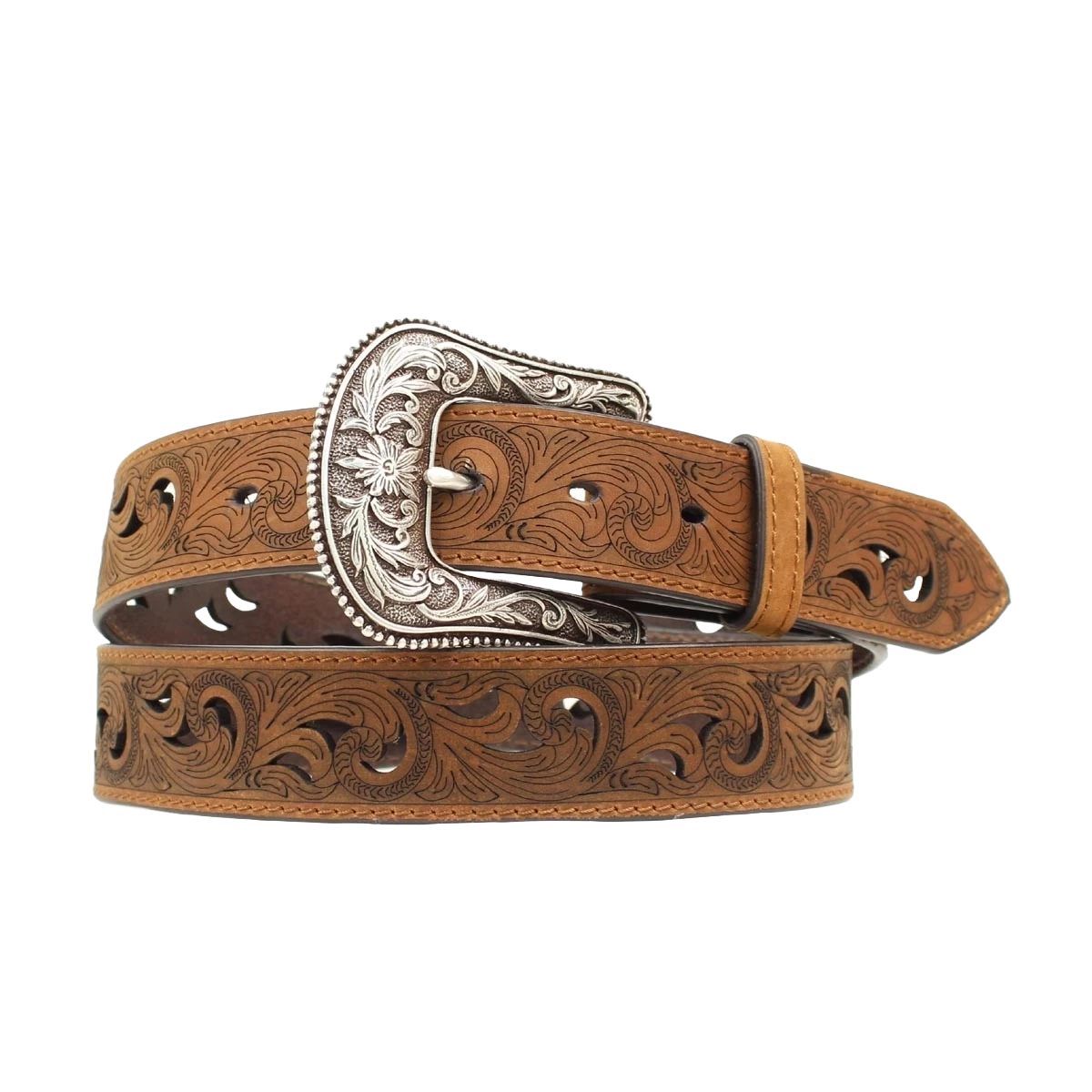 Ariat Ladies Scroll Paisley 1.5" Brown Leather Belt A1514802