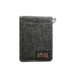 Ariat Men's Grey Bifold Work Moneyclip Wallet A3402706