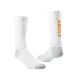 Ariat® Men's Premium Ringspun Crew White Work Socks 3 Pack 10036518