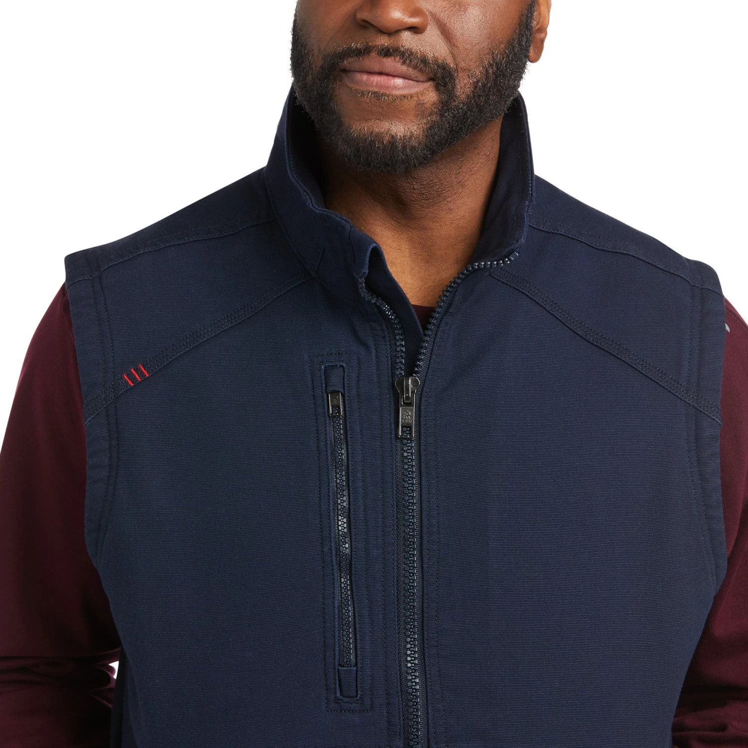 Ariat® Men's FR Duralight Navy Stretch Canvas Vest 10037641 - Image 3