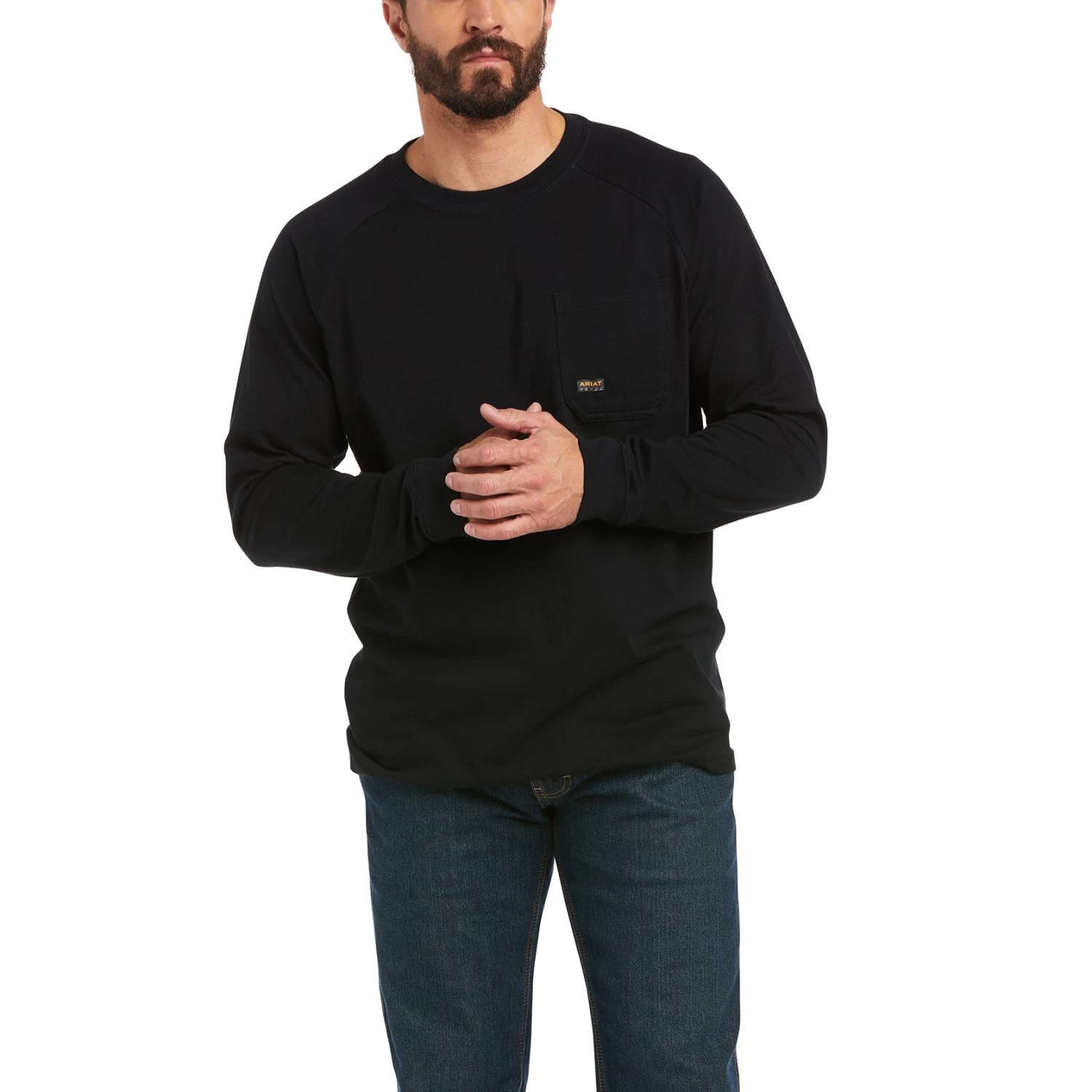 Ariat Men's Rebar Roughneck Black Graphic Long Sleeve T-Shirt 10037654 - Image 2