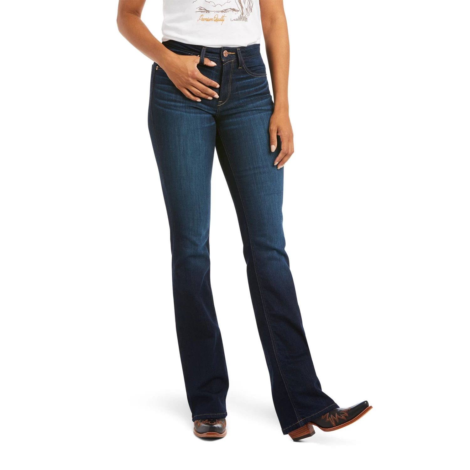 Ariat® Ladies R.E.A.L.™ Ballary Slim High Rise Boot Cut Jeans 10036813 - Image 2