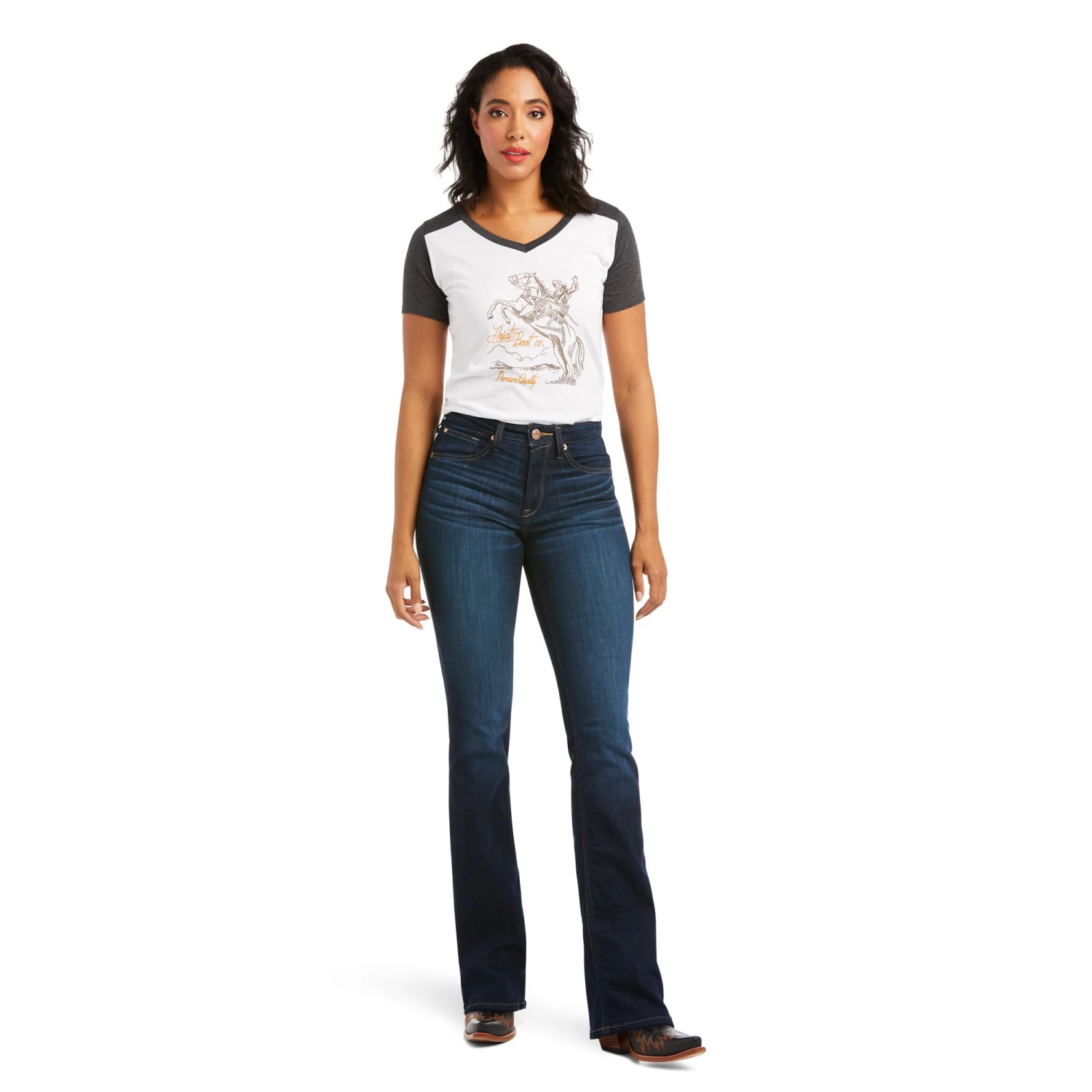 Ariat® Ladies R.E.A.L.™ Ballary Slim High Rise Boot Cut Jeans 10036813 - Image 6