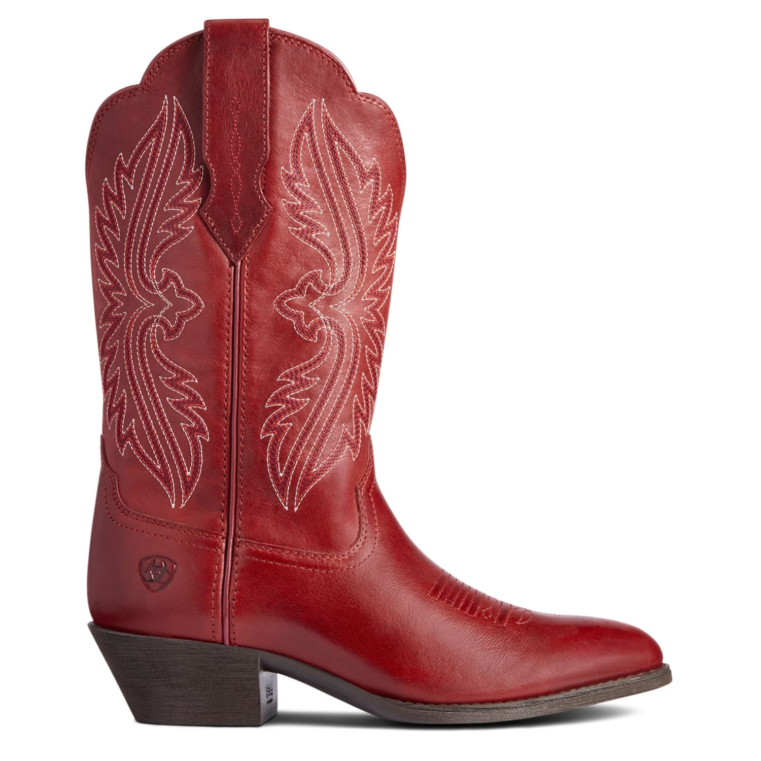 Ariat Ladies Heritage R Toe Rosy Red StretchFit Western Boots 10038433 - Image 4