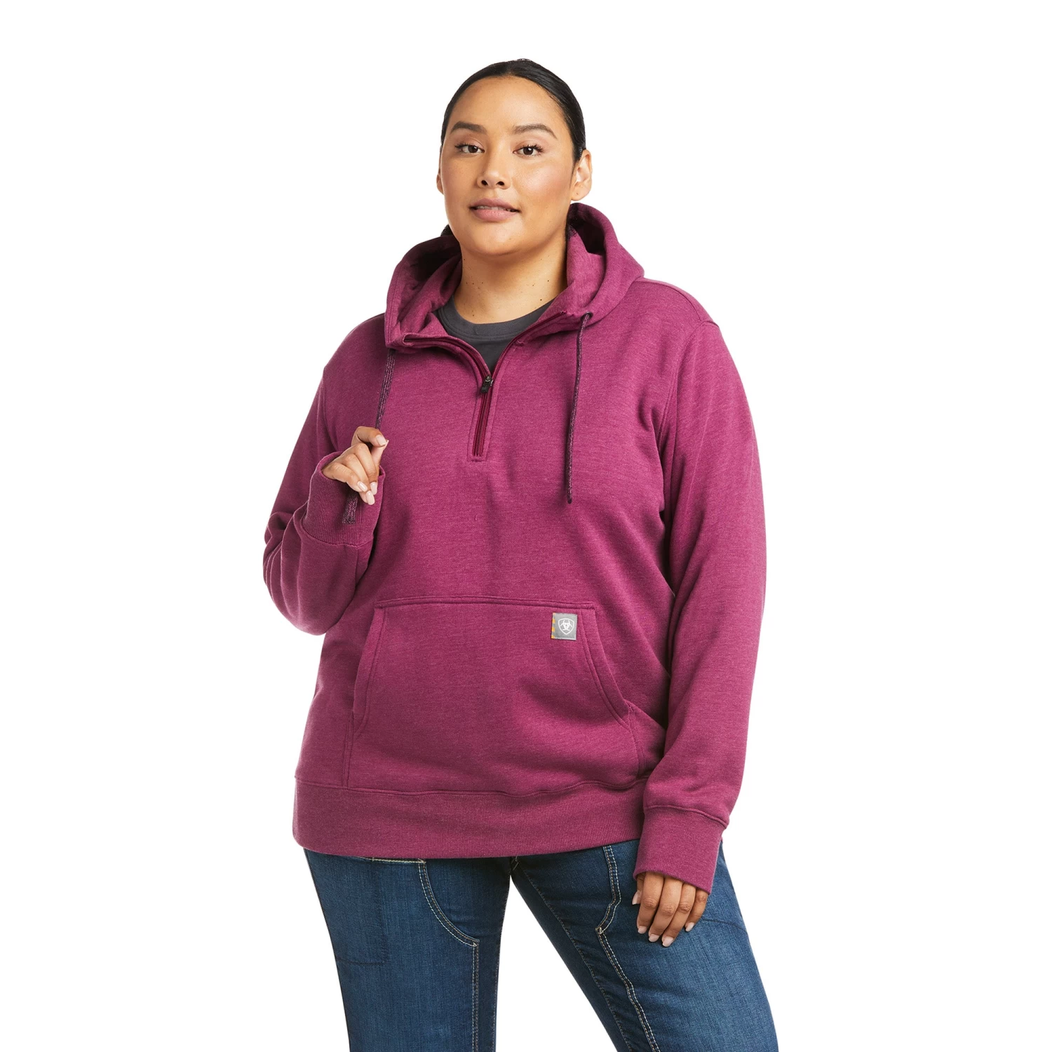 Ariat® Ladies Rebar Skill Set Purple Potion 1/2 Zip Hoodie 10037660 - Image 3