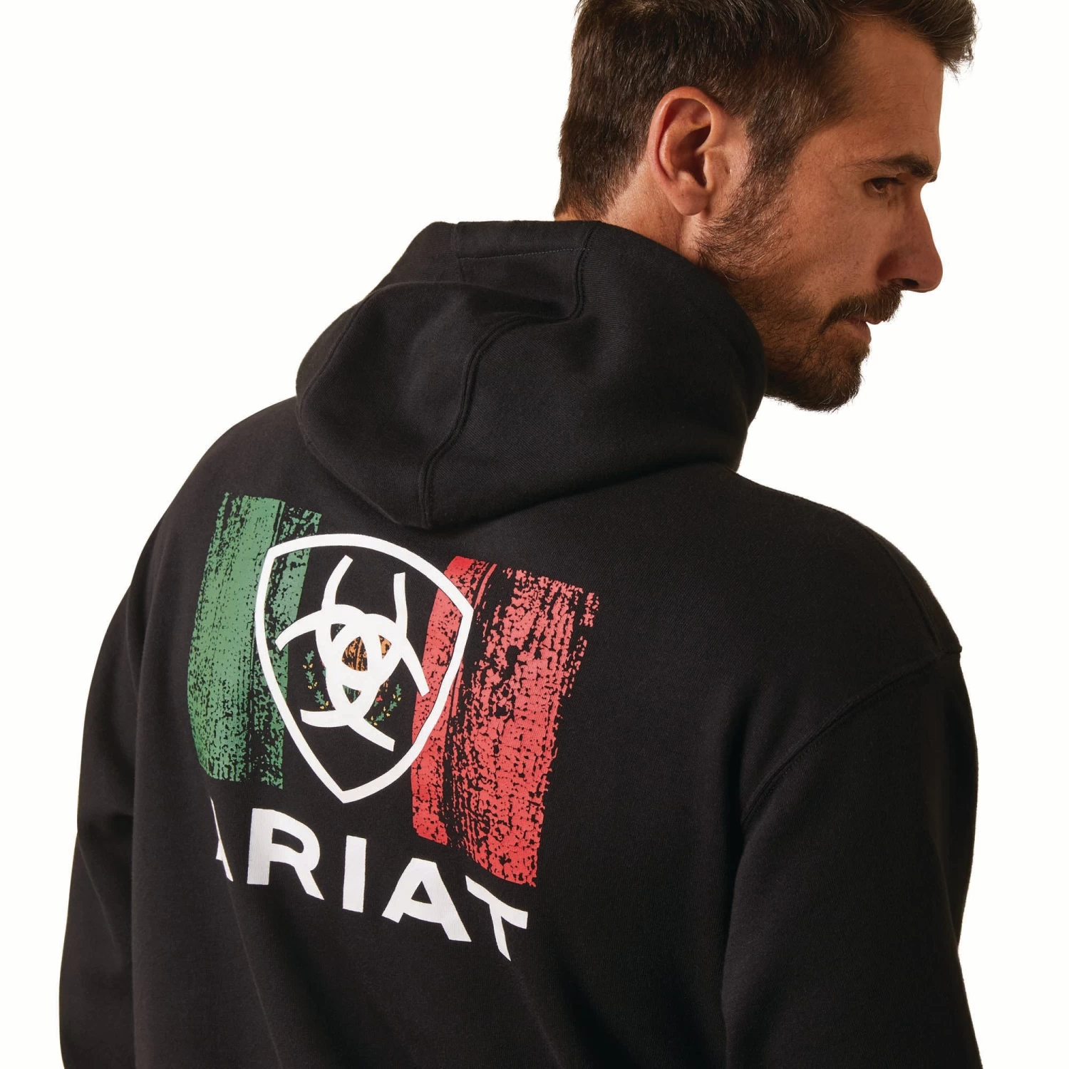 AriatĀ® Men's Shield Logo Mexico Black Hoodie 10042745 - Image 3