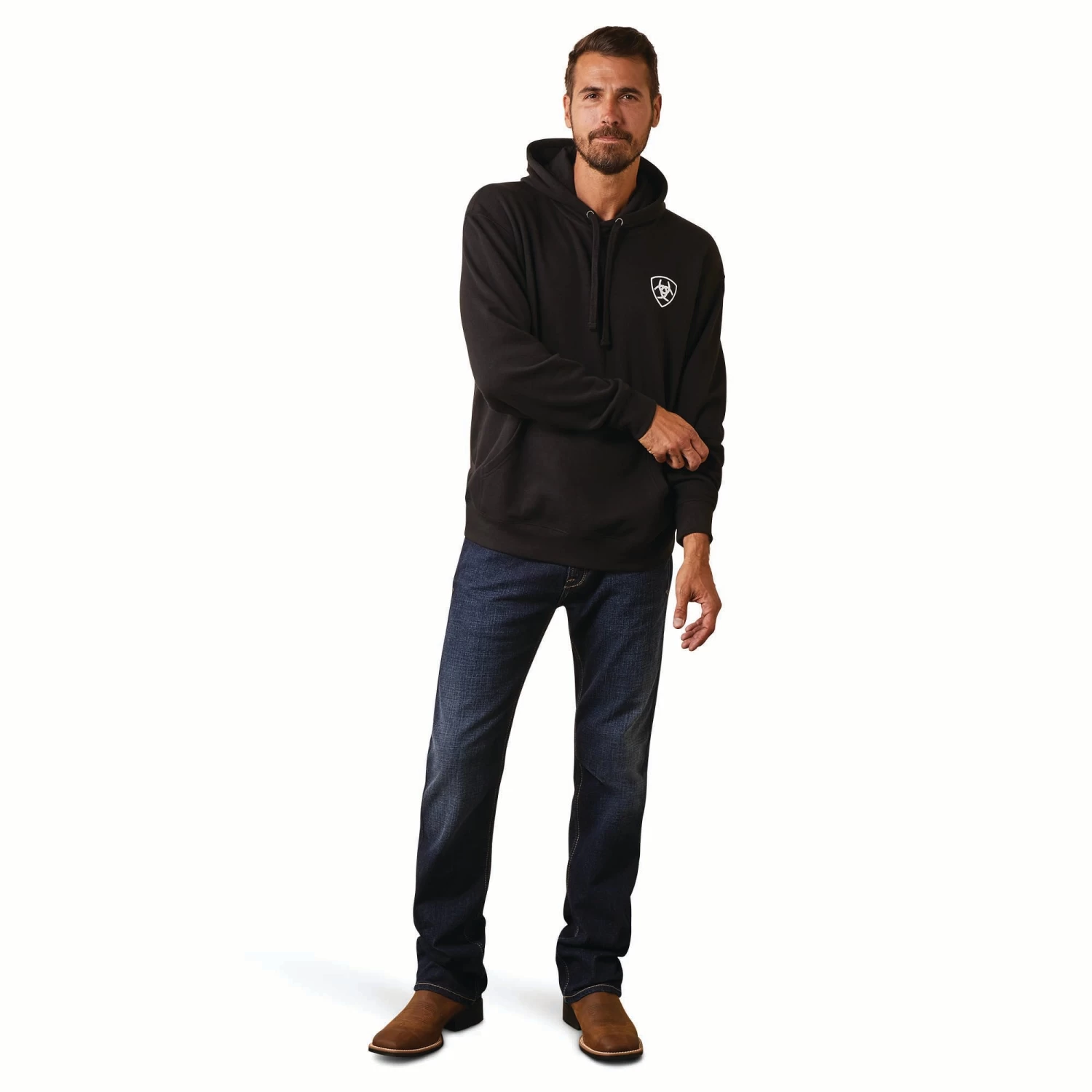 AriatĀ® Men's Shield Logo Mexico Black Hoodie 10042745 - Image 4