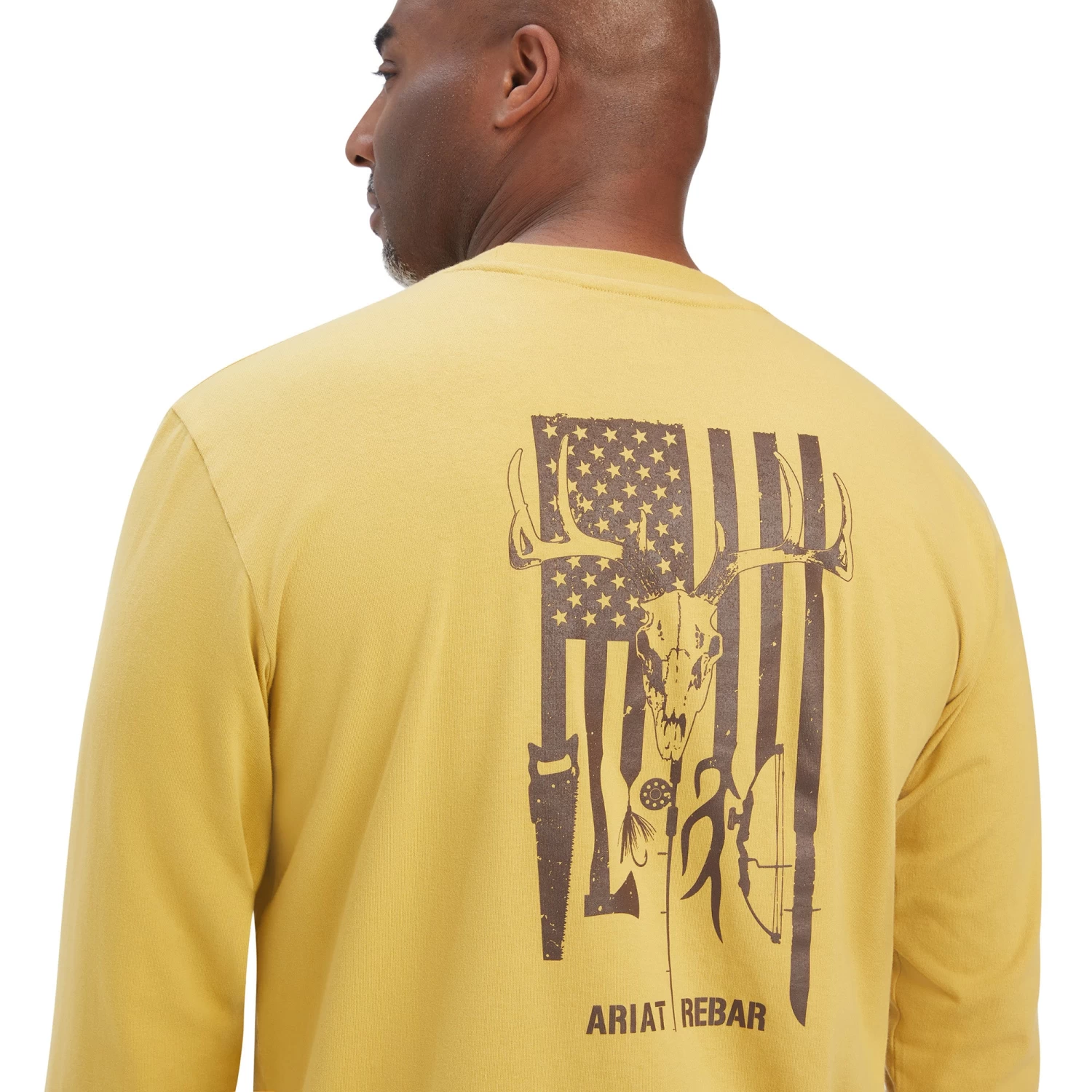 Ariat® Men's Rebar Outdoor Graphic Antique Gold T-Shirt 10041418 - Image 3
