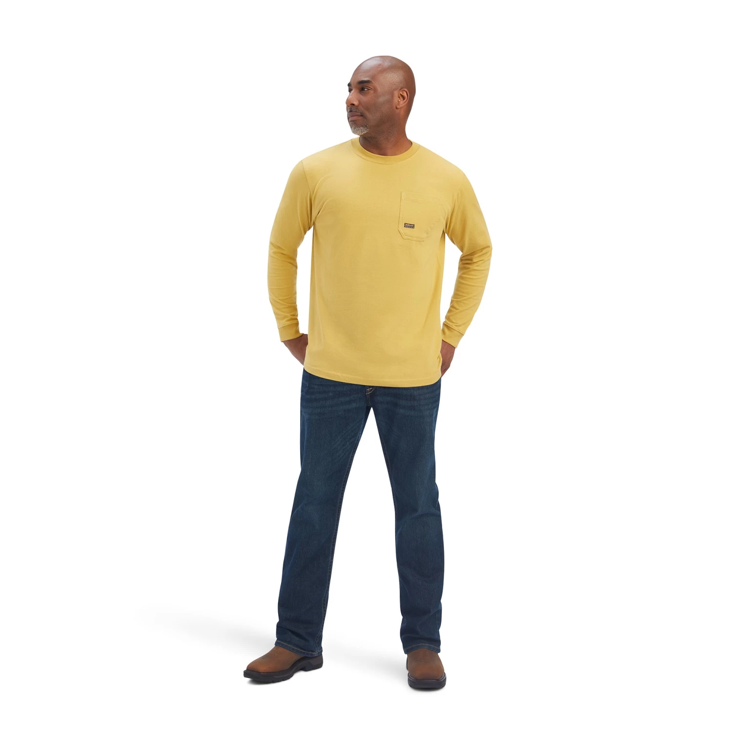 Ariat® Men's Rebar Outdoor Graphic Antique Gold T-Shirt 10041418 - Image 4