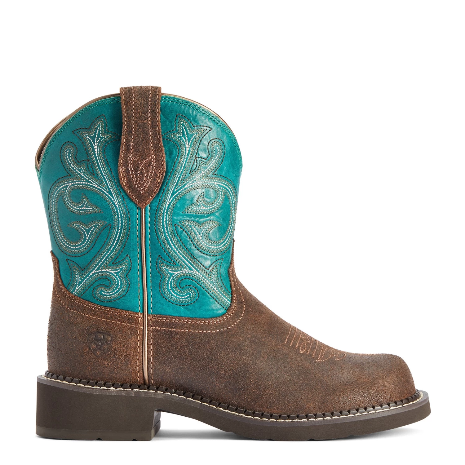 Ariat Ladies Fatbaby Heritage Worn Hickory & Shamrock Boots 10042463 - Image 3