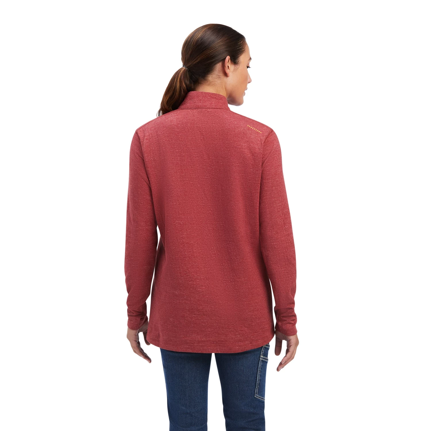 AriatĀ® Ladies Rebar Foundation 1/4 Zip Rosewood Shirt 10042118 - Image 2