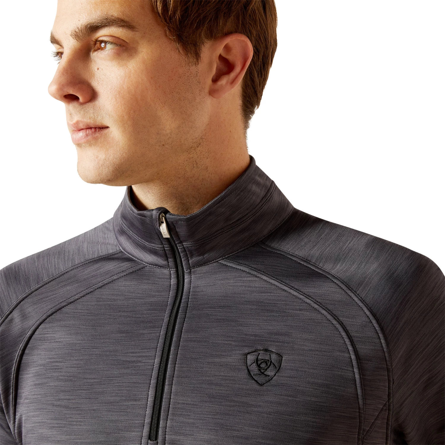 Ariat Men's Tek Team Ebony Grey 1/2 Zip Sweatshirt 10046680 - Image 4