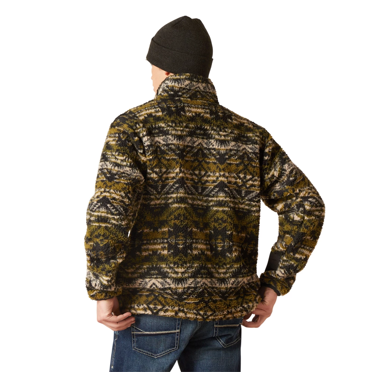 Ariat Men's Mammoth Olive Leaf Aztec Pattern Sweater Jacket 10046105 - Image 2