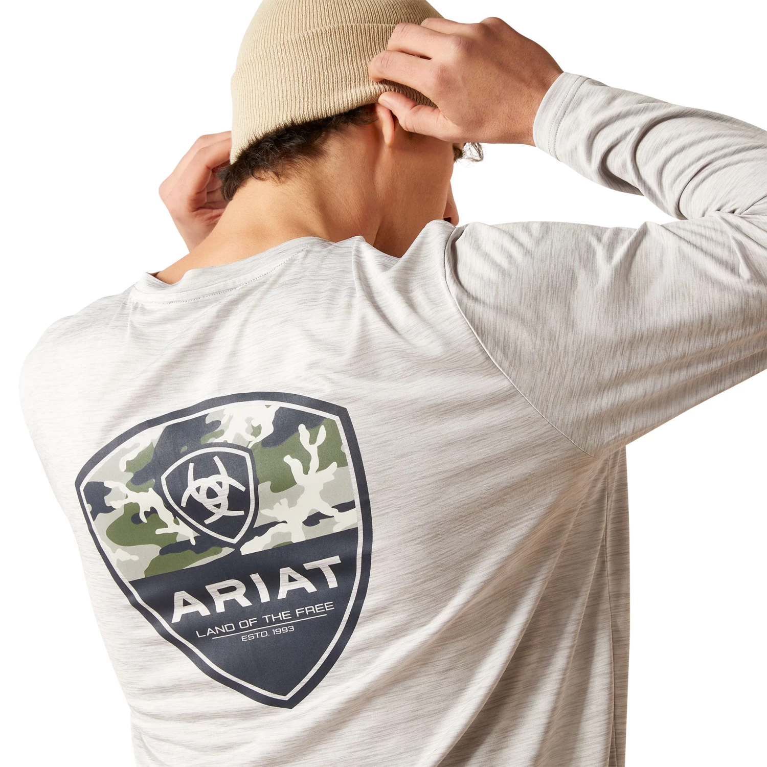 Ariat Men's Charger Camo Corps Light Grey Heather T-Shirt 10046425 - Image 4