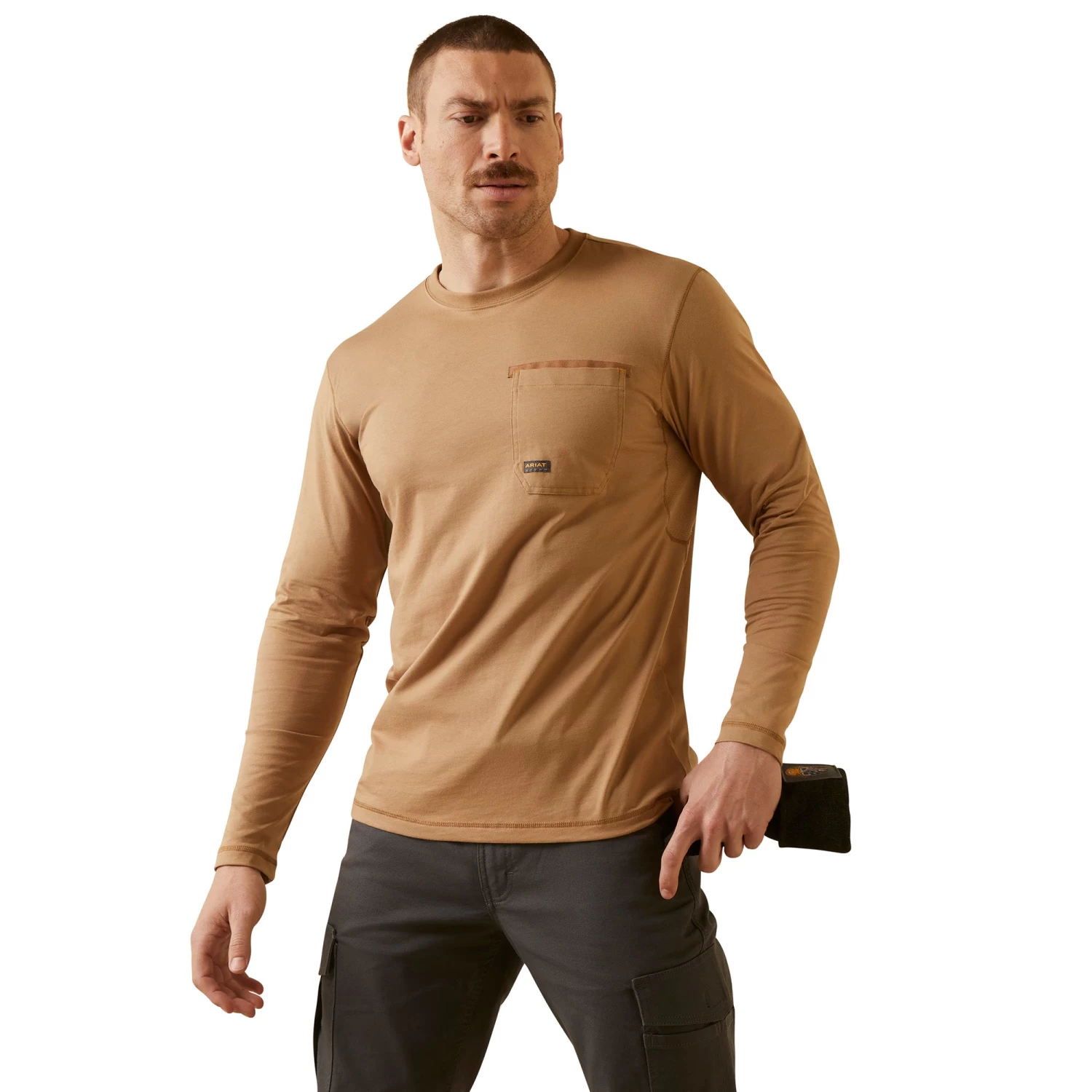 Ariat Men's Rebar Workman Born For This Graphic Khaki T-Shirt 10046187 - Image 2