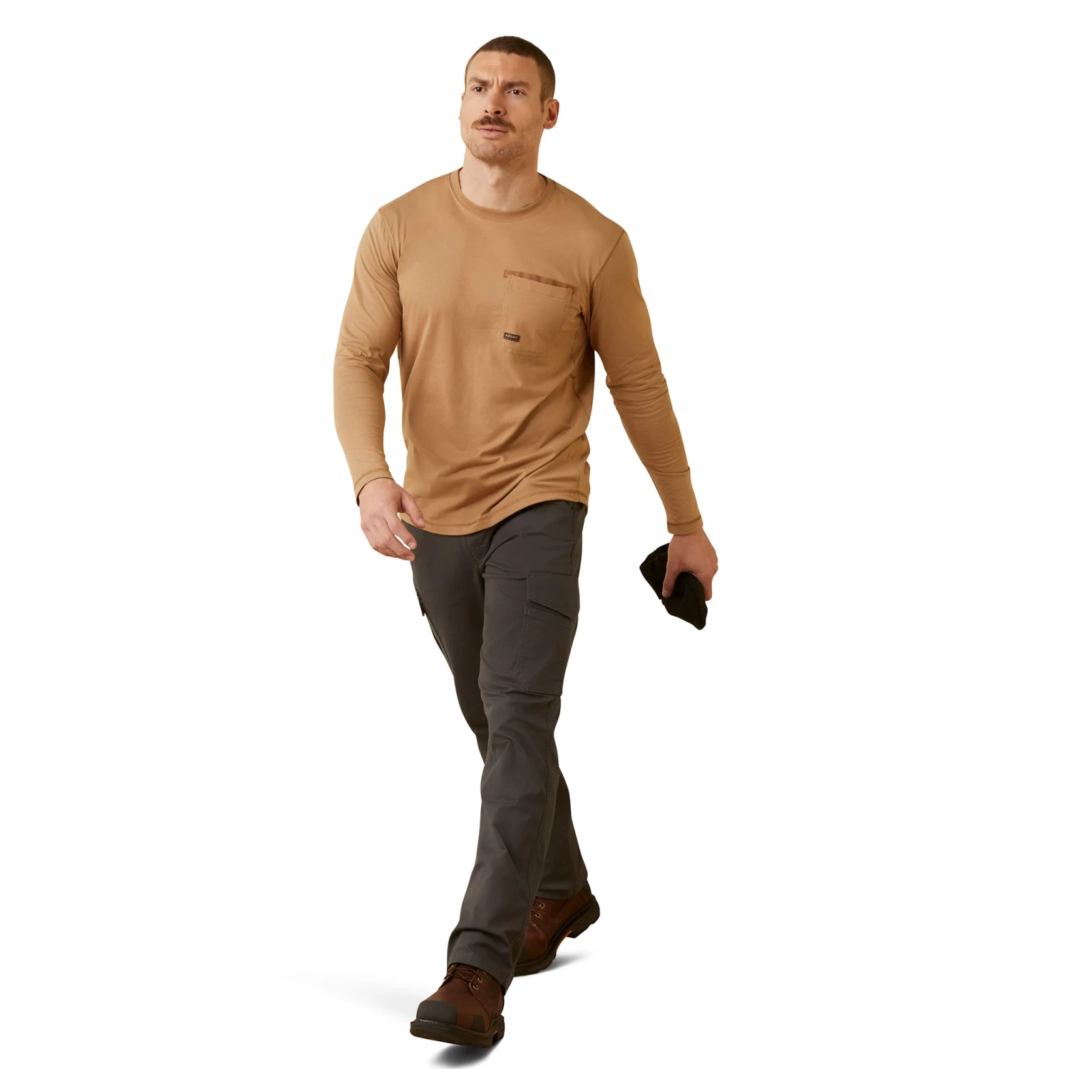 Ariat Men's Rebar Workman Born For This Graphic Khaki T-Shirt 10046187 - Image 3