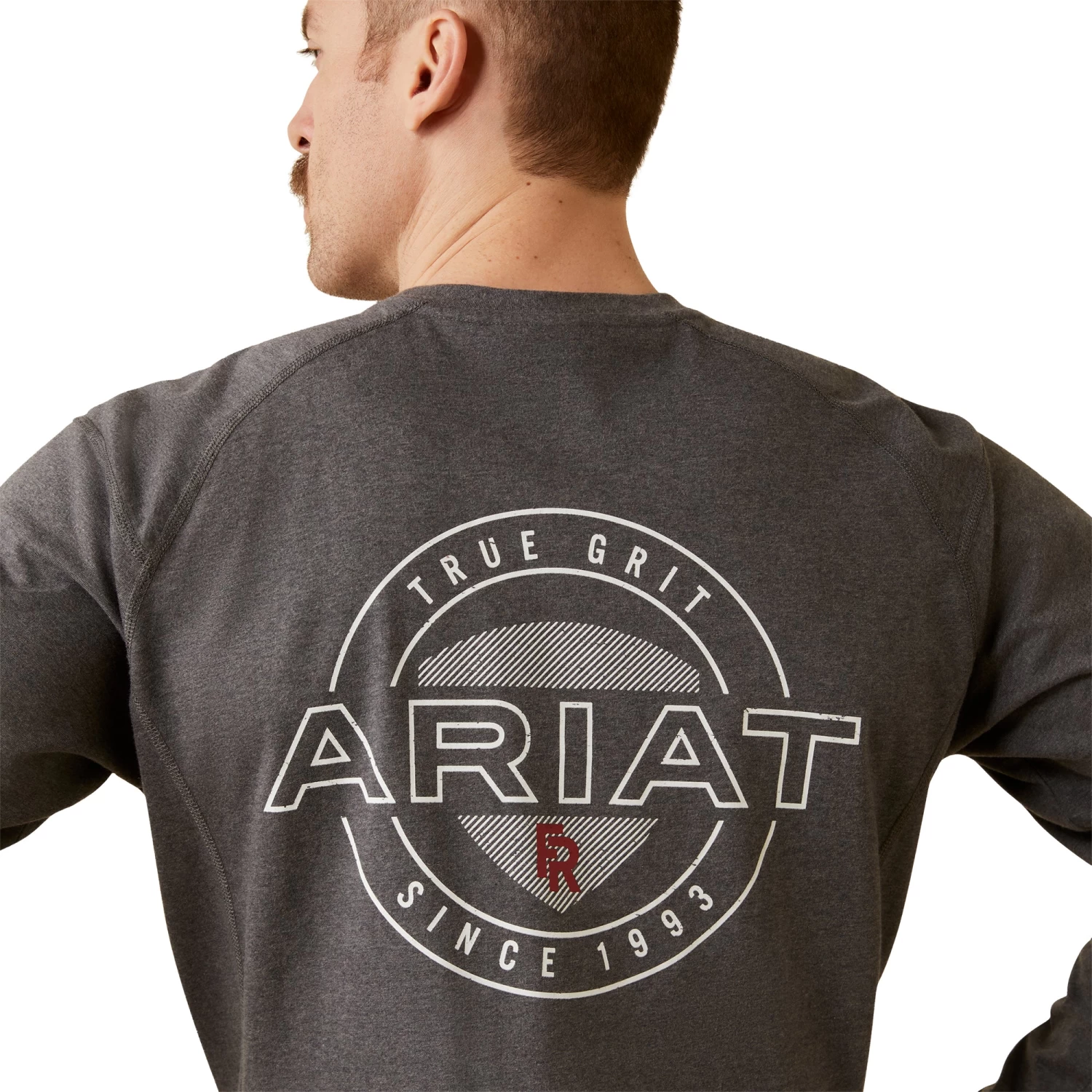 Ariat Men's FR Air True Grit Charcoal Heather T-Shirt 10046660 - Image 4