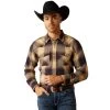 Ariat Men's Hale Retro Fit Pale Khaki Snap Down Shirt 10052315